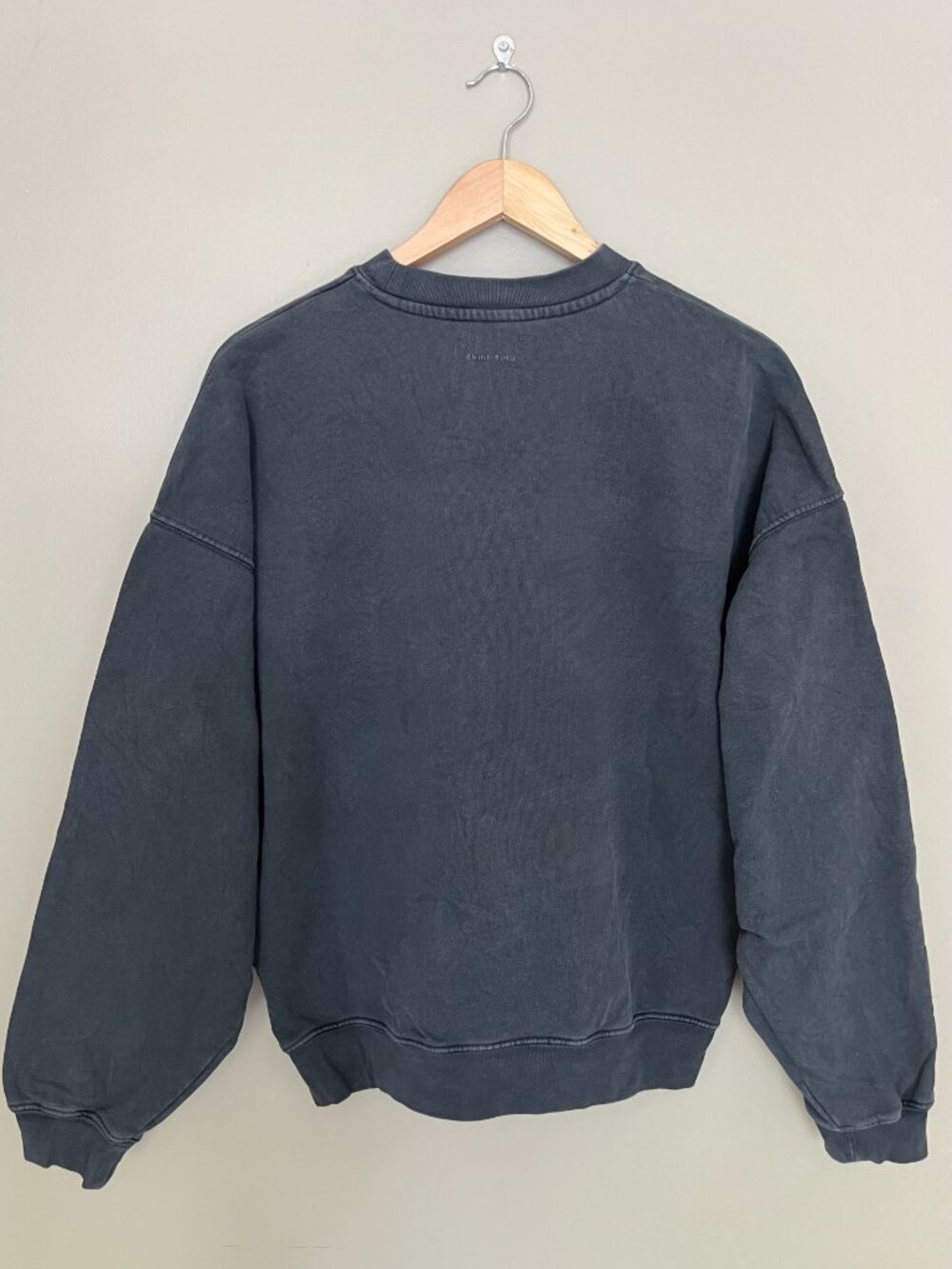 Anine Bing Elton John Graphic Crewneck Sweatshirt Washed Black Size XS - Picture 2 of 3